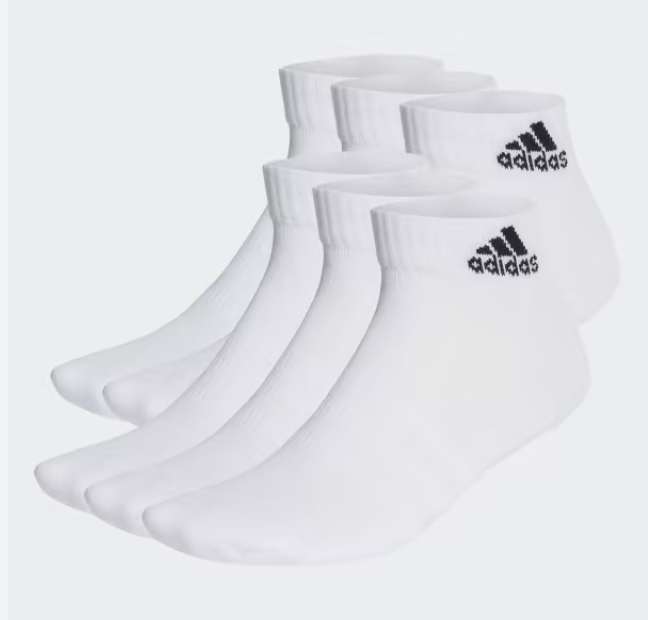 PACK 6 SOCKS ADIDAS CUSHIONED SPORTSWEAR ANKLE WHITE